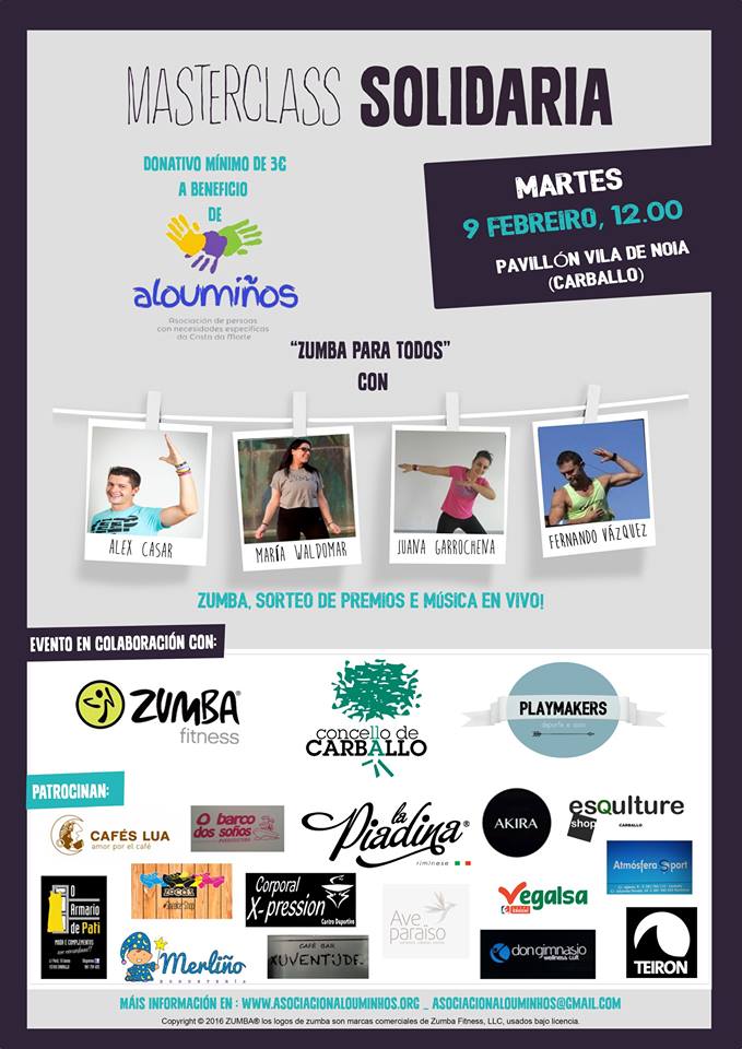 Cartel Masterclass Zumba Aloumiños